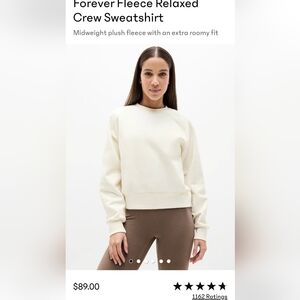 Athleta Women's Soft Magnolia White Crew Neck Sweatshirt